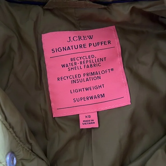 J. Crew Olive Green Puffer Jacket - Picture 2 of 14